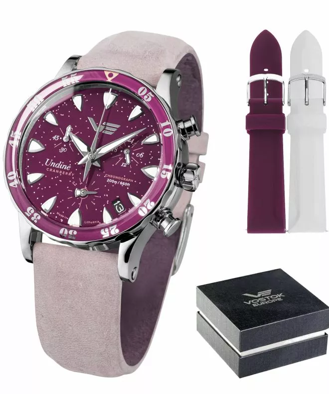 Zegarek damski Vostok Europe Undine Cranberry Limited Edition VK68-515A774