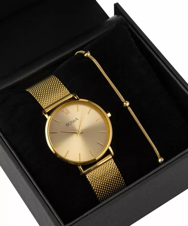 BOWA London Full Gold 33 Gift Set (zegarek + bransoletka) LO334-44-164M-419-04
