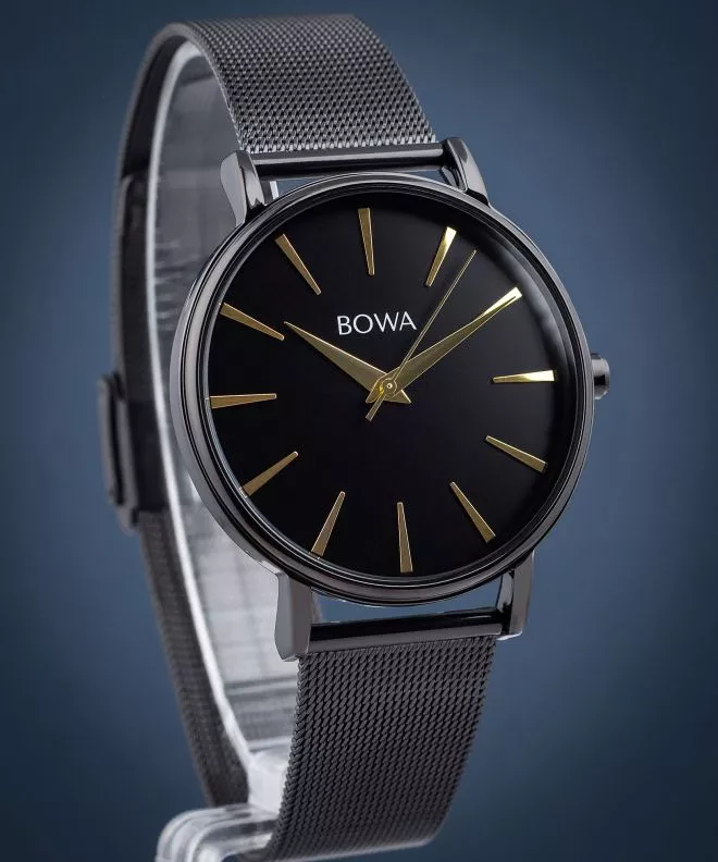 Zegarek damski BOWA Praha Black-Gold Tone Mesh 38 PH381-84-181M