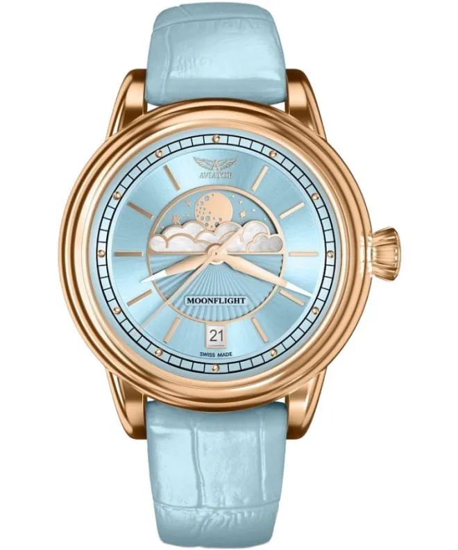 Zegarek damski Aviator Moonflight Ice Blue Limited Edition V.1.33.2.360.4