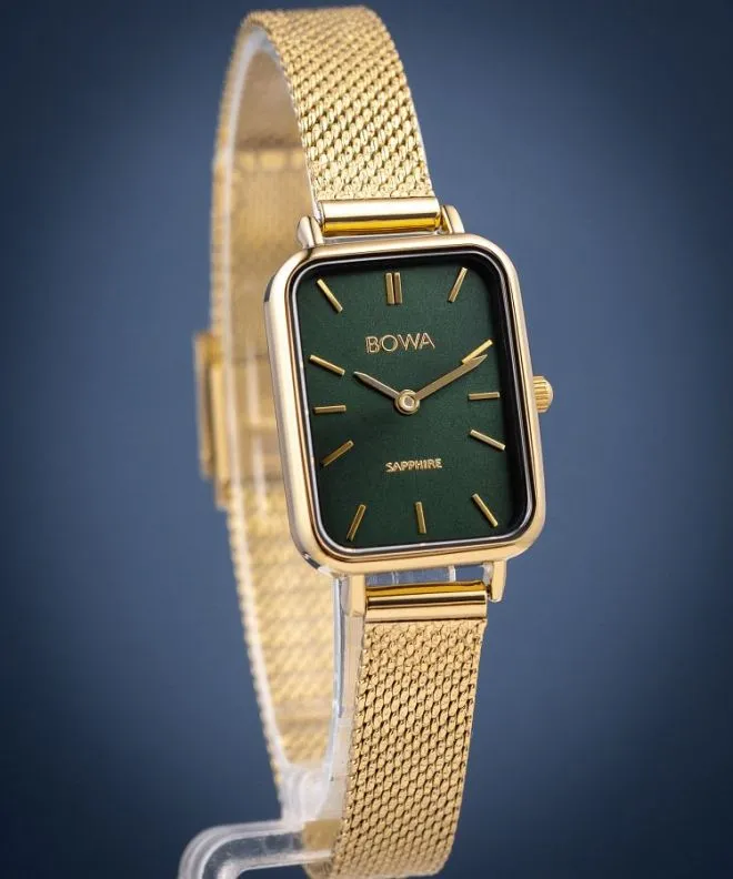 Zegarek damski BOWA Dubai Green-Gold Mesh 20 DU204-04-104M