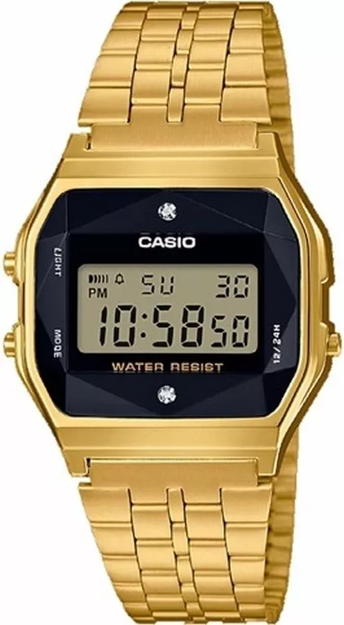 Zegarek damski Casio VINTAGE Black and Gold with Diamond Limited A159WGED-1EF
