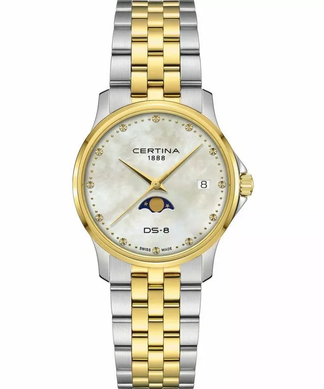 Zegarek damski Certina DS-8 Moonphase Lady C045.223.22.111.00 (C0452232211100)