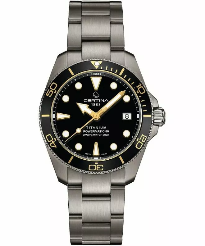 Zegarek męski Certina DS Action Diver 38 mm Powermatic 80 Automatic C048.807.44.051.00 (C0488074405100)