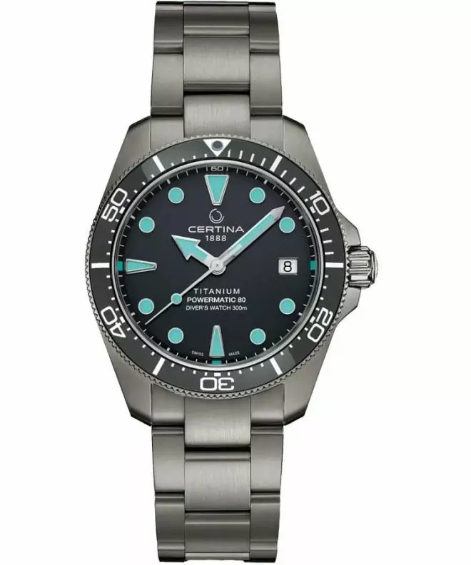 Zegarek Certina DS Action Diver Titanium 38mm Powermatic 80 C048.807.44.081.00 (C0488074408100)