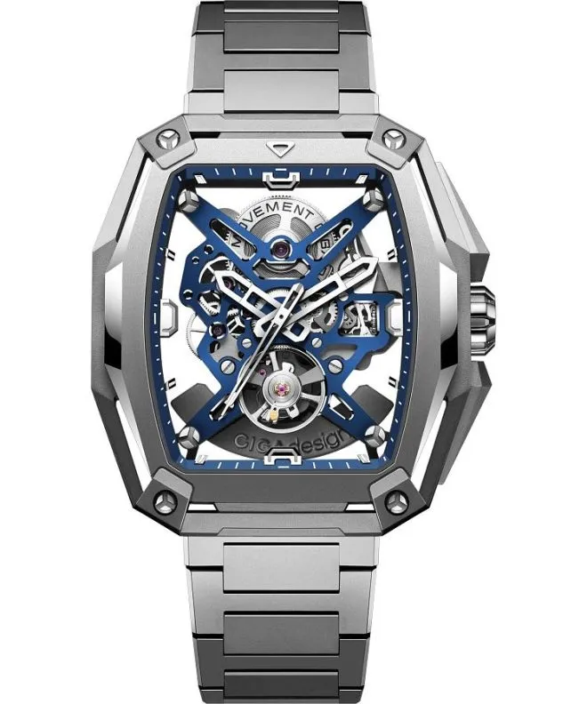 Zegarek męski Ciga Design Hunter Automatic Titanium Skeleton Z041-TIBU-1T