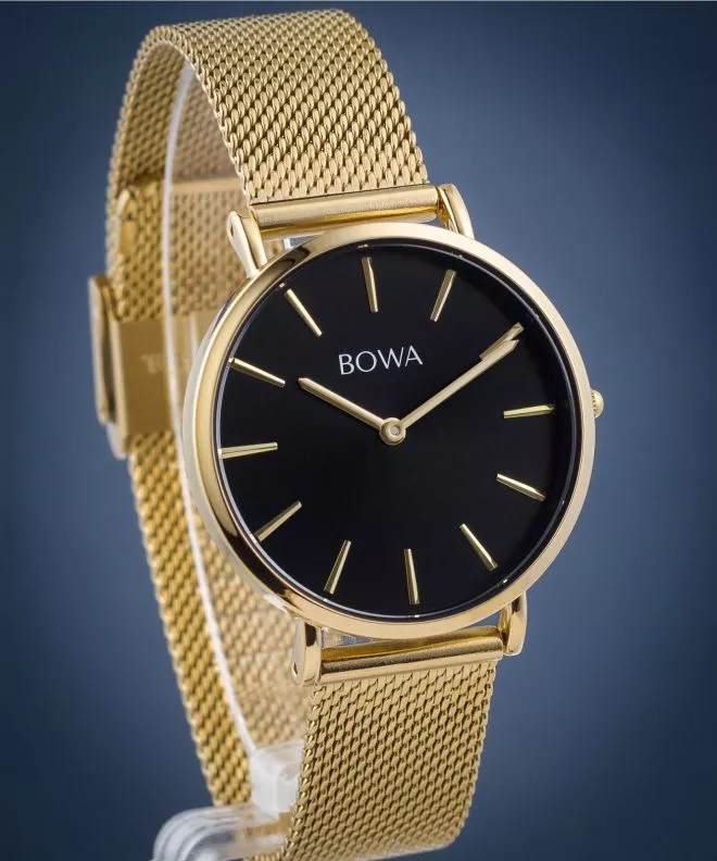 Zegarek damski BOWA New York Petite Black-Gold Mesh 34 NY344-14-184M