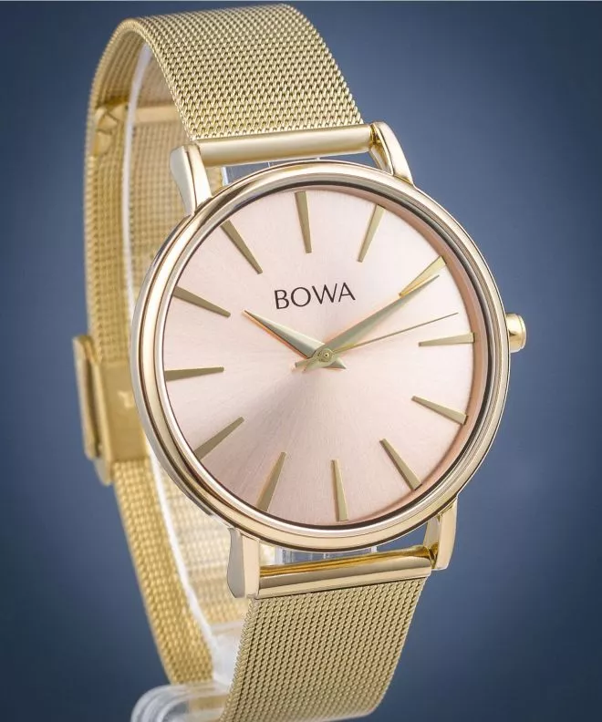Zegarek damski BOWA Praha Pink-Gold Mesh 38 PH384-124-184M
