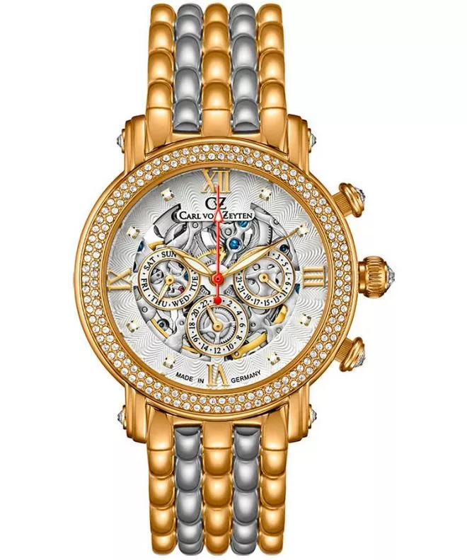 Zegarek damski Carl von Zeyten Kniebis Skeleton Automatic CVZ0062RWBS