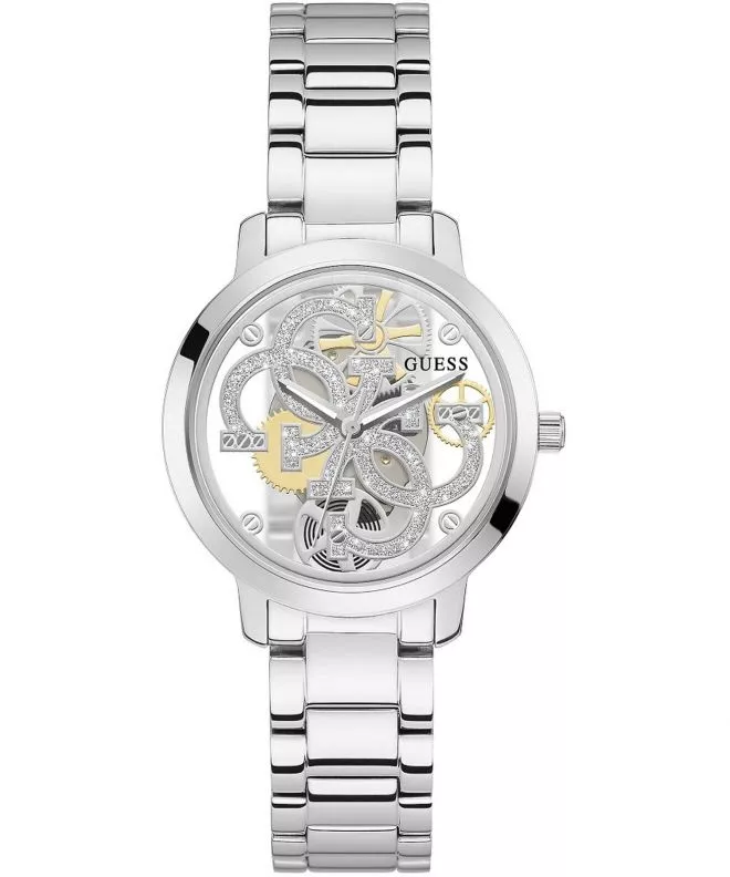 Zegarek damski Guess Quattro Clear Skeleton GW0300L1