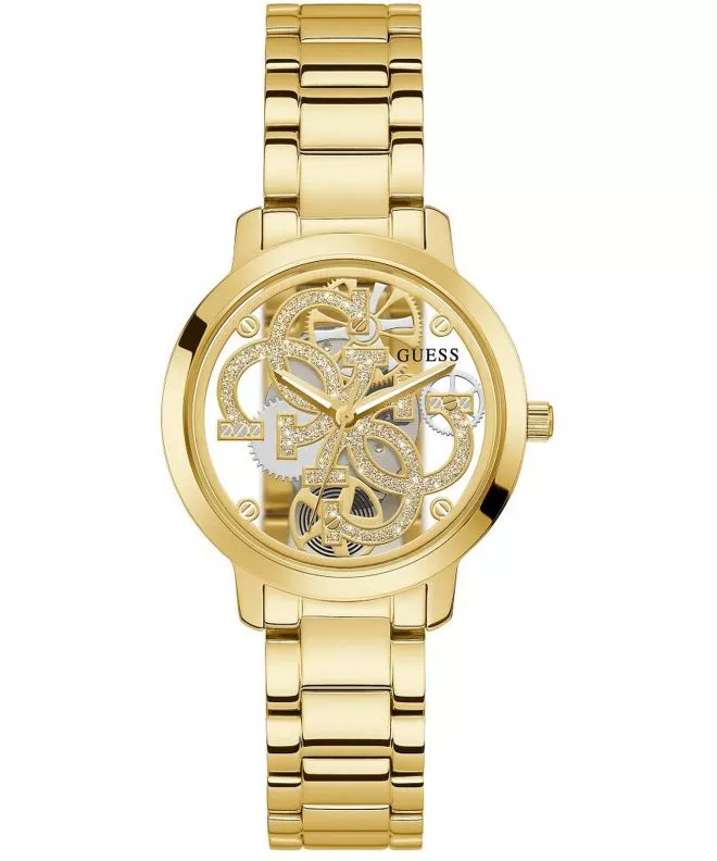 Zegarek damski Guess Quattro Clear Skeleton GW0300L2