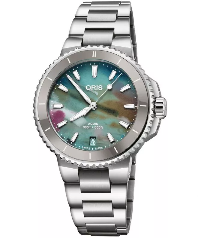 Zegarek damski Oris Aquis Date Upcycle 01 733 7792 4150-07 8 19 05P