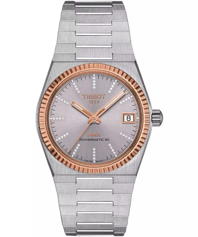 Zegarek damski Tissot PRX 18K Gold Diamonds Powermatic 80 T931.207.41.336.00 (T9312074133600)