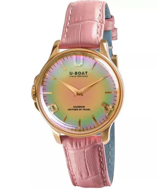 Zegarek damski U-BOAT Rainbow 38 Pink IP Gold 8473