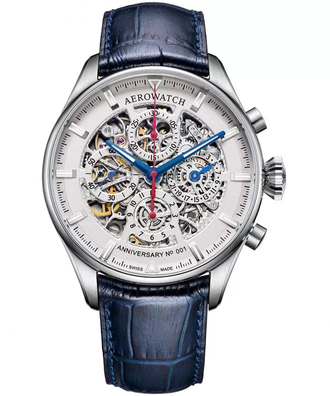 Zegarek męski Aerowatch Les Grandes Classiques Anniversary Edition Skeleton Automatic 61989-AA04-SQ
