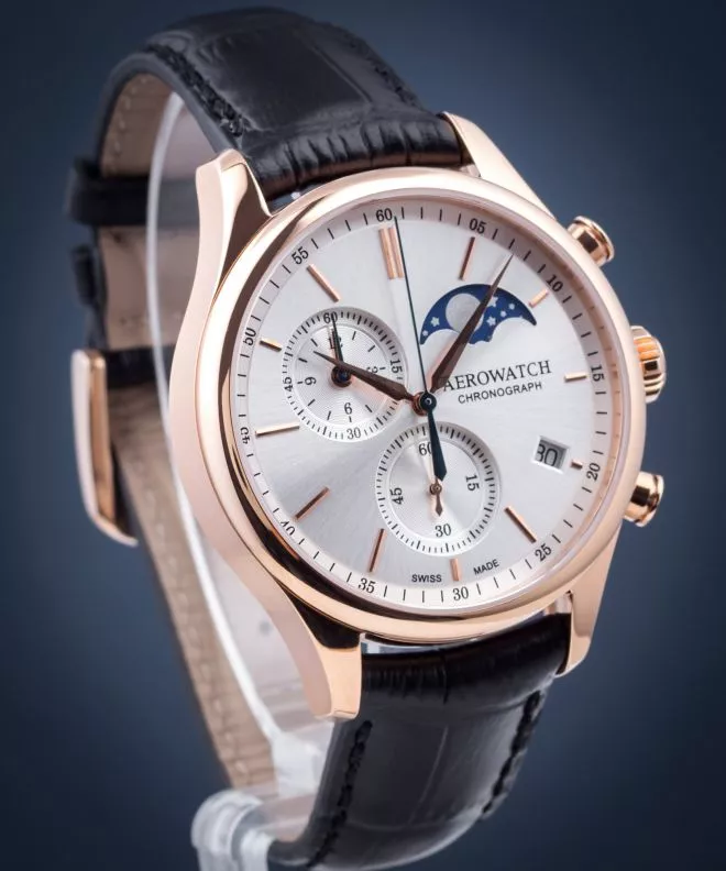 Zegarek męski Aerowatch Renaissance Chrono Moon Phases 78986-RO03