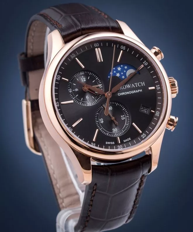 Zegarek męski Aerowatch Renaissance Chrono Moon Phases Chronograph 78986-RO02