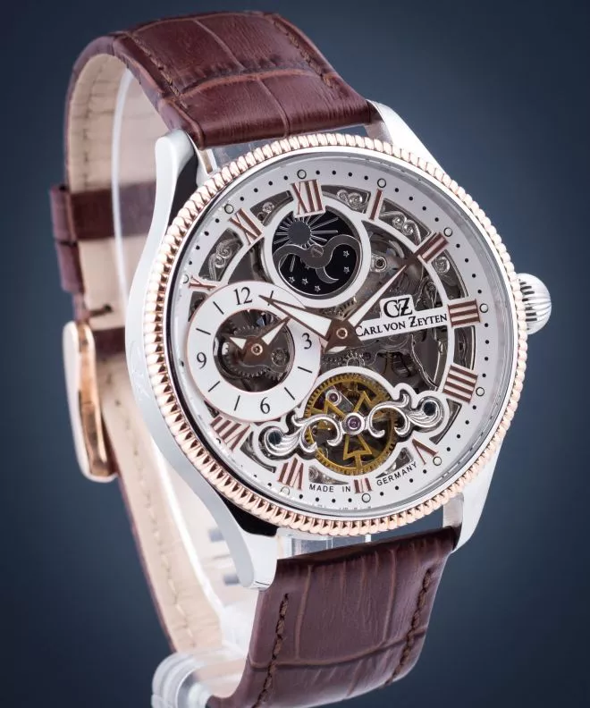 Zegarek męski Carl von Zeyten Kirnbach Skeleton Automatic  CVZ0034RWH