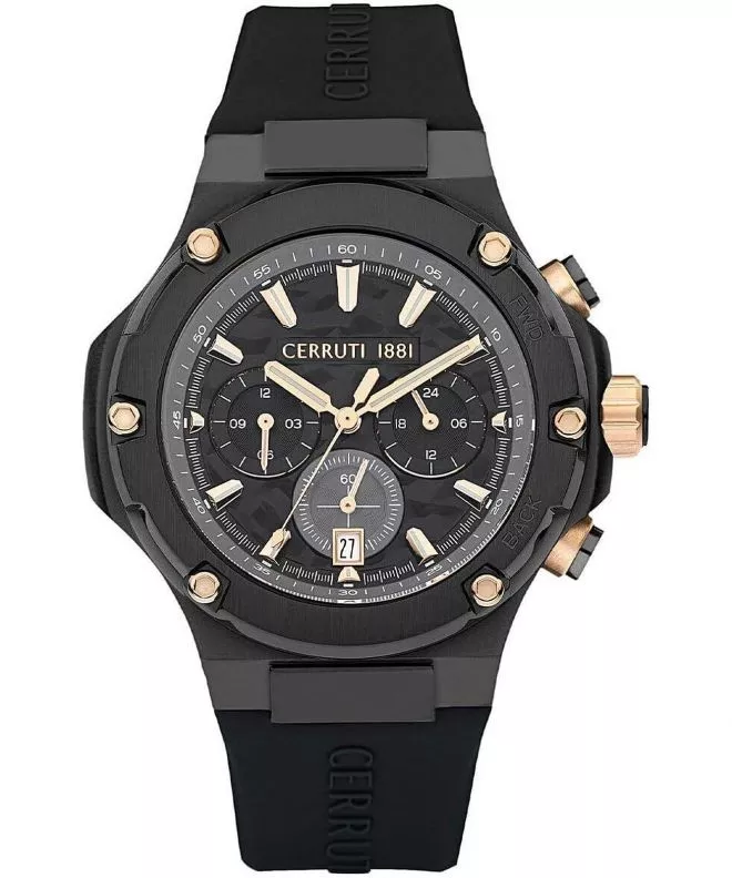 Orologio Da Uomo Cerruti Analogico CIWGB2114102 | Design Classico Nero Con Calendario | Cinturino In Pelle E Movimento Al Quarzo