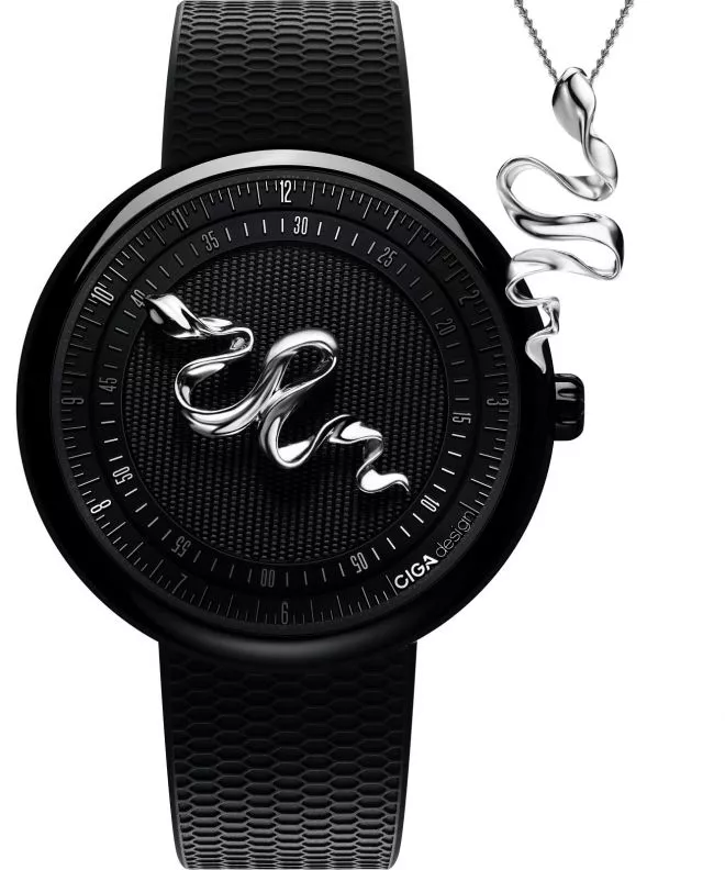 Zegarek męski Ciga Design Legend of Serpent Automatic Silver 925 Edition GPHG 2021 SET U037-BB02-W6B