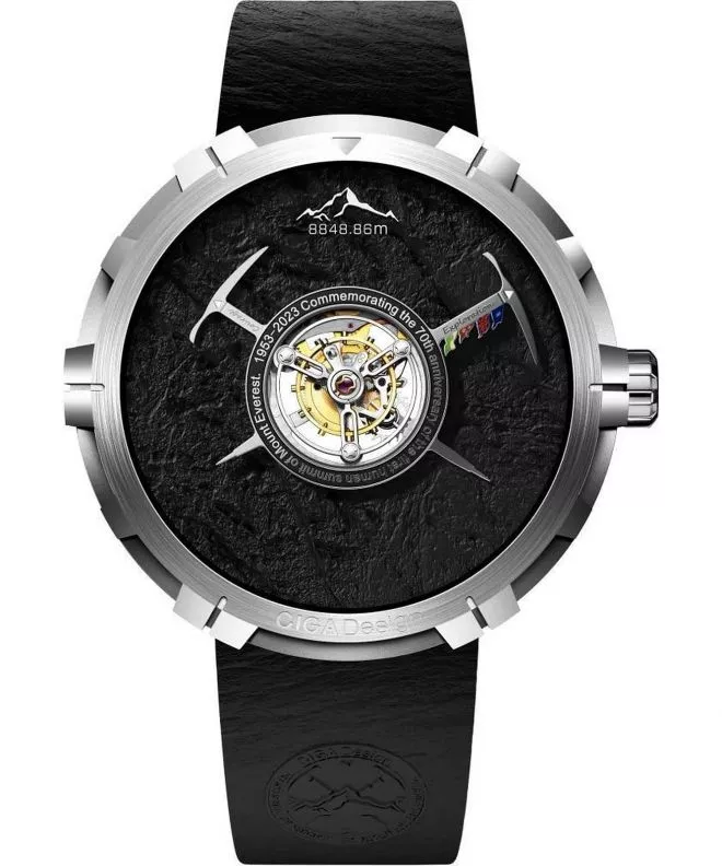 Zegarek męski Ciga Design U Series Central Tourbillon Mount Everest Homage Edition U051-TB01-W6B (U051-TB01-W1B6B)
