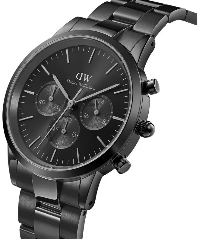 Zegarek męski Daniel Wellington Iconic Chronograph Link Onyx B 42 DW00100642