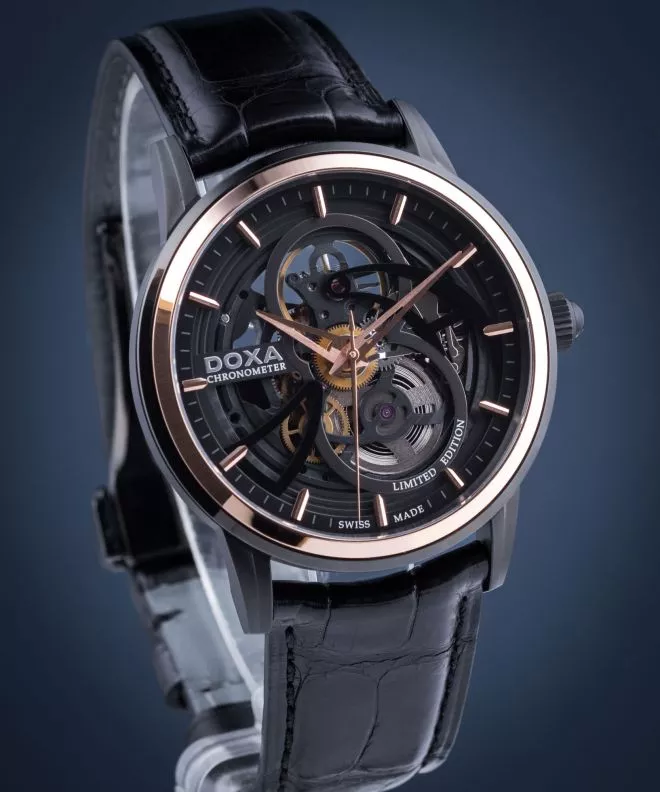 Zegarek męski Doxa GrandeMetre Skeleton Titanium Limited Edition D210BBK