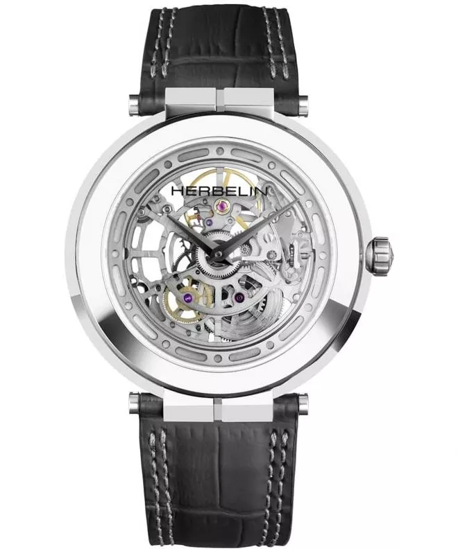 Zegarek męski Herbelin Newport Slim Mechanical Skeleton Limited Edition 1222SQ75 (1222/SQ75)