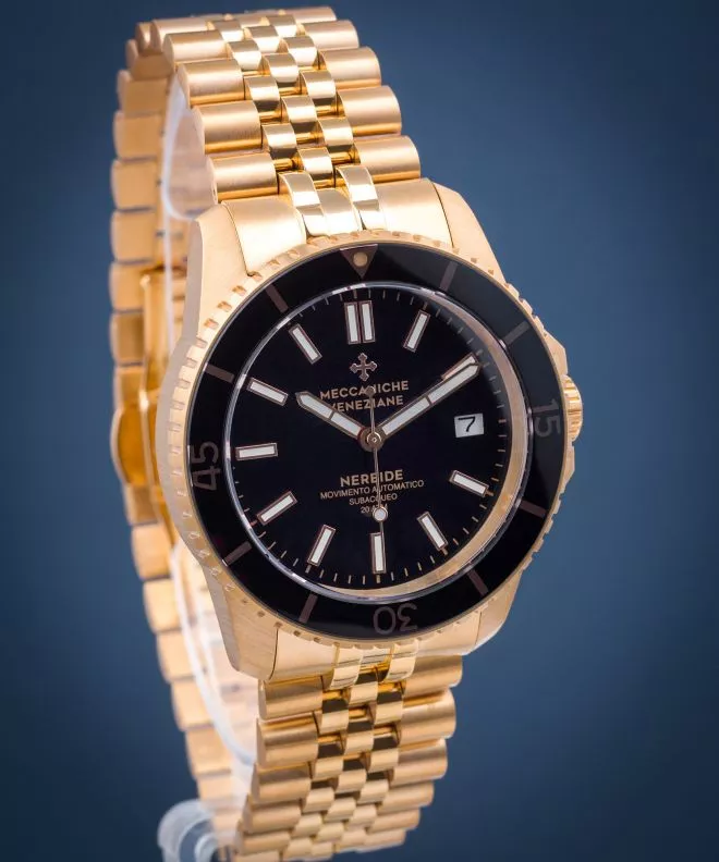 Zegarek męski Meccaniche Veneziane Nereide Full Gold PVD Limited Edition 1302021J (42MM-FULL-GOLD)