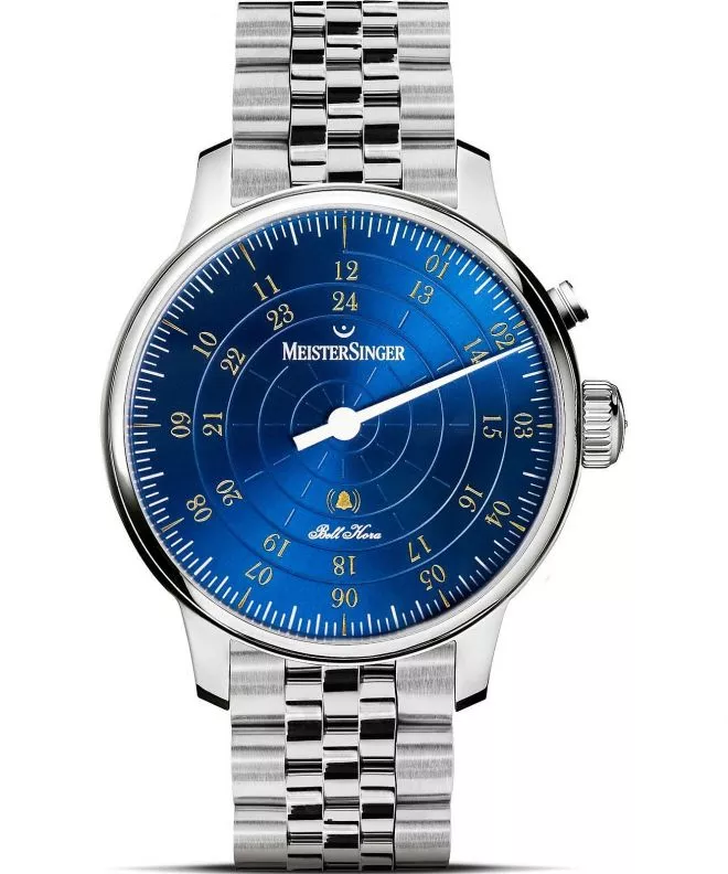 Zegarek męski MeisterSinger Bell Hora Medium Blue with Gold BHO918G_MGB20