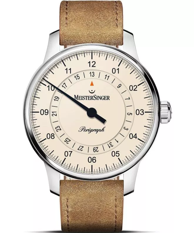 Zegarek męski MeisterSinger Perigraph - 38mm Ivory BM1103_SV13