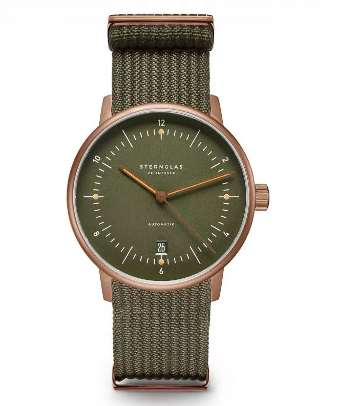 Zegarek męski Sternglas Naos Automatik dunkelgrün bronze S02-NA35-FI05