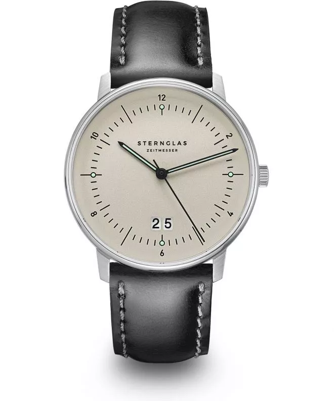 Zegarek męski Sternglas Naos Big Date Alabaster S01-NAG26-BR02