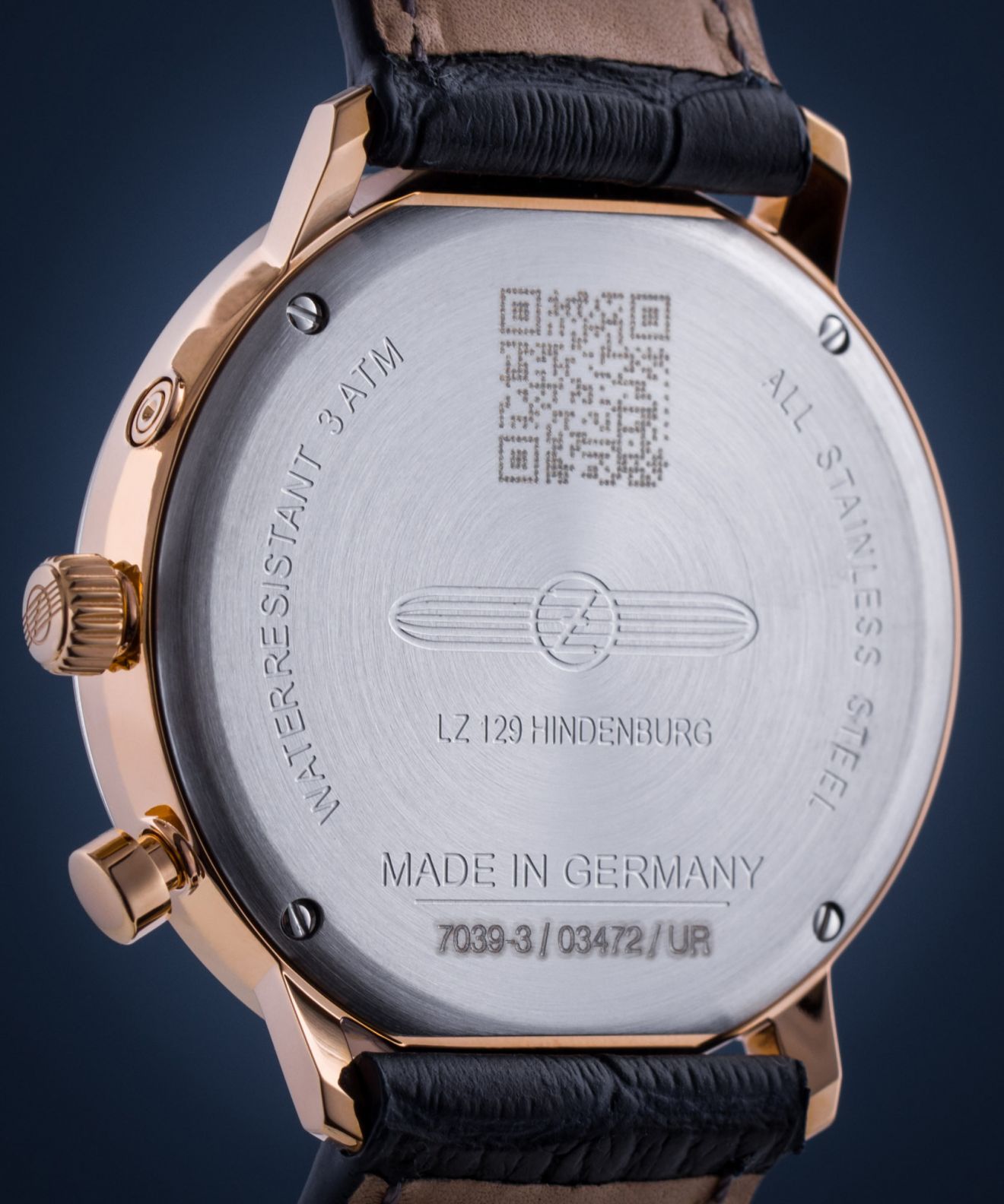 Zeppelin LZ129 Hindenburg Orologio Uomo Fase Lunare – Cassa 40mm Acciaio Quadrante Blu – Movimento Quarzo Ronda