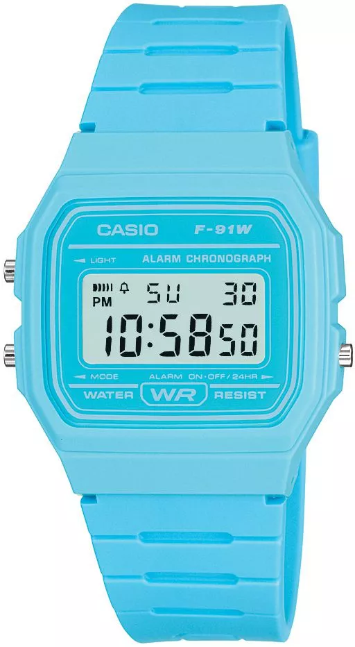 Zegarek Uniwersalny Casio Digital Blue Watch F-91WC-2AEF