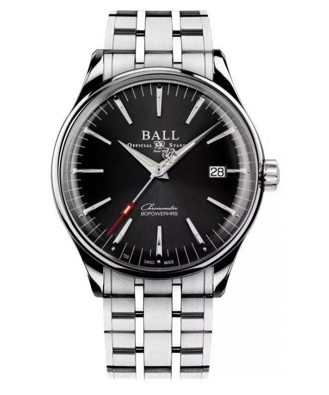 Zegarek męski Ball Trainmaster Manufacture 80 Hours Automatic Chronometer NM3280D-S1CJ-BK
