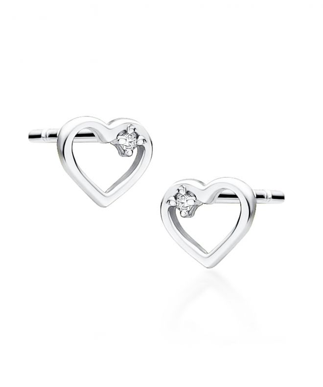 Kolczyki Bonore ze Złota próby 585 z diamentem 0,01 ct
