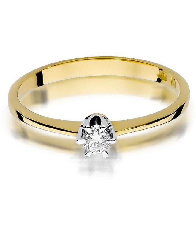 Pierścionek Bonore ze złota próby 585 z diamentem 0,1 ct