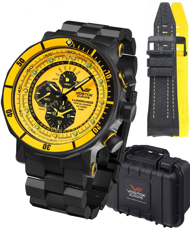 Zegarek męski Vostok Europe Lunokhod-2 Limited Edition + 2 paski Vostok YM86-620C504-38345