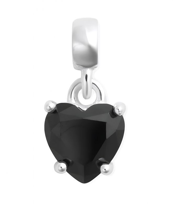 Zawieszka Daniel Wellington Heart Black Crystal Charm Silver DW00401052