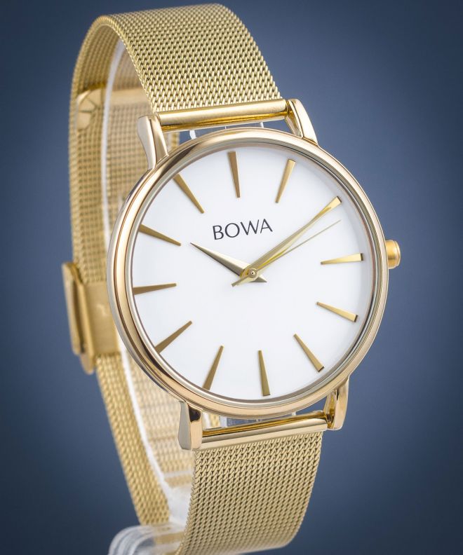 Zegarek damski BOWA Praha White-Gold Mesh 38 PH384-24-184M