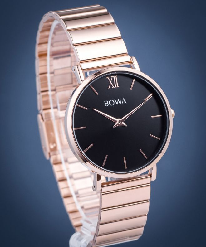 Zegarek damski BOWA London Black Rose-Gold Steel 33 LO337-17-167S