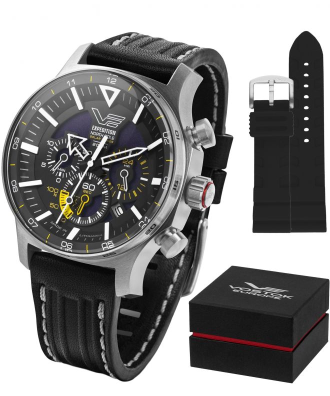 Zegarek męski Vostok Europe Expedition North Pole Polar Puppy Solar Power Chronograph Limited Edition SET VR42-595A732