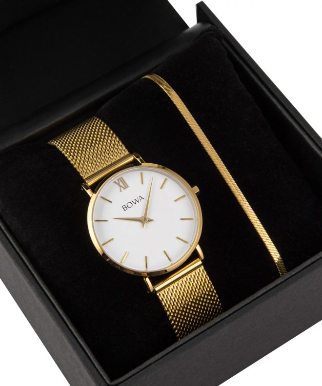 BOWA London White-Gold 33 Gift Set (zegarek + bransoletka) LO334-24-164M-419-03