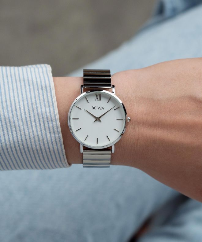 Zegarek damski BOWA London White-Silver Steel 33