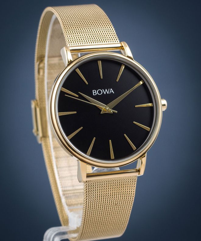 Zegarek damski BOWA Praha Black-Gold Mesh 38 PH384-84-184M