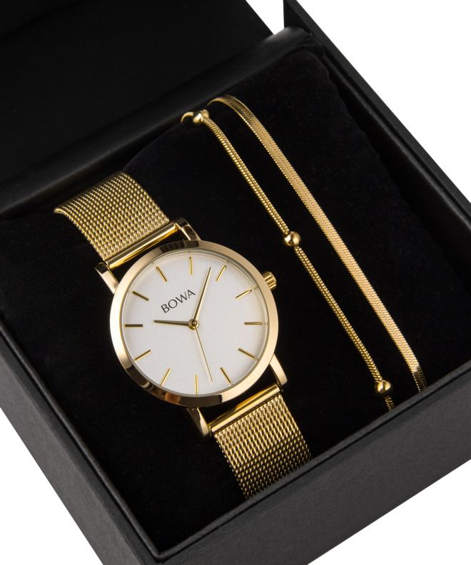 BOWA Tokyo White-Gold Mesh 33 Gift Set (zegarek + bransoletka) TO334-24-164M-419-01