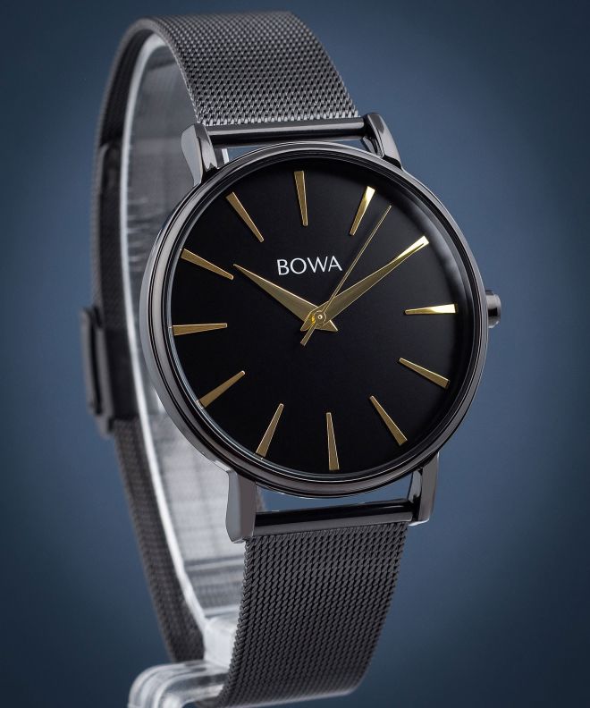 Zegarek damski BOWA Praha Black-Gold Tone Mesh 38 PH381-84-181M