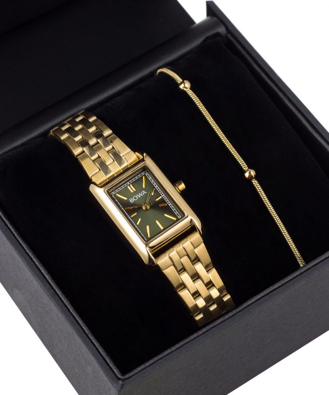 Zegarek damski BOWA Paris Green-Gold Steel 20 Gift Set PS194-04-144S-419-04