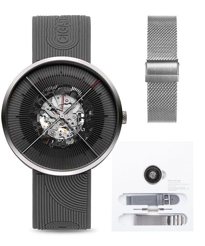 Zegarek męski Ciga Design J Series Zen Karesansui Automatic Mechanical Skeleton SET J011-SIBL-W35